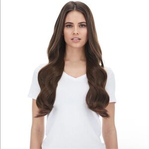 BELLAMI 220G 22'' #4 Chocolate Brown Lace Weft Clip-In Hair Extensions